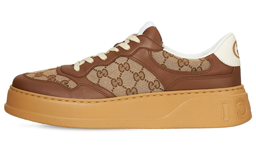 GUCCI GG Canvas leather-trimmed sneakers