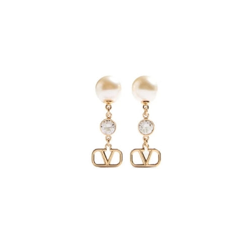 Fendi | V Logo Pearl Drop Earrings