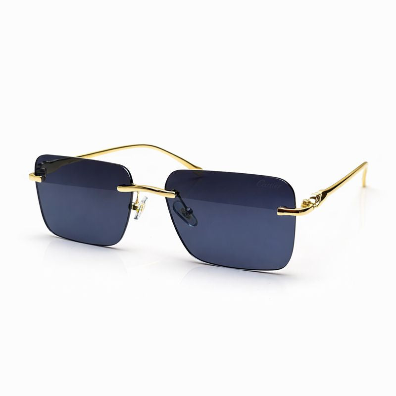 Cartier | Black Rimless Aviator Sunglasses