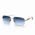 Cartier | Black Leather Temple Sunglasses