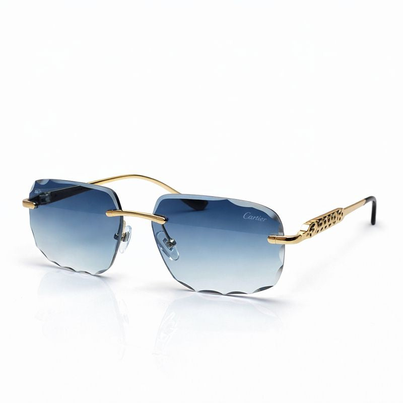 Cartier | Black Leather Temple Sunglasses